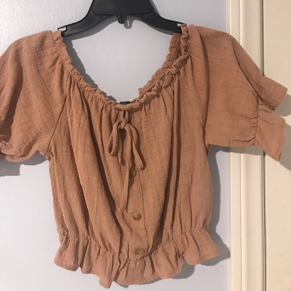 Cute button up crop top